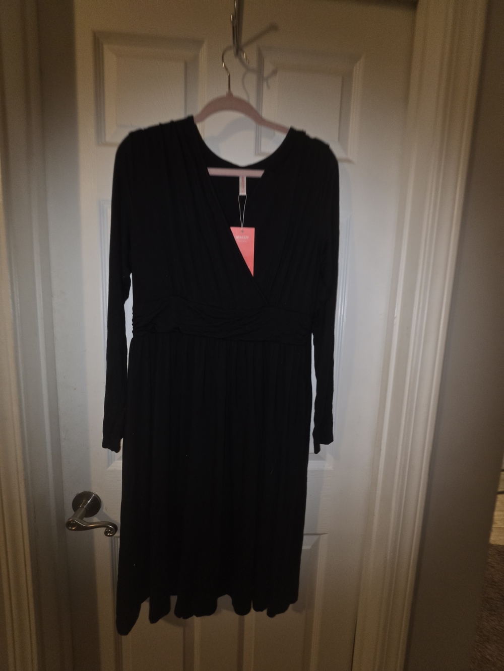 Nwt Black Long Sleeve V-Neck Women’s Dress Size Xl